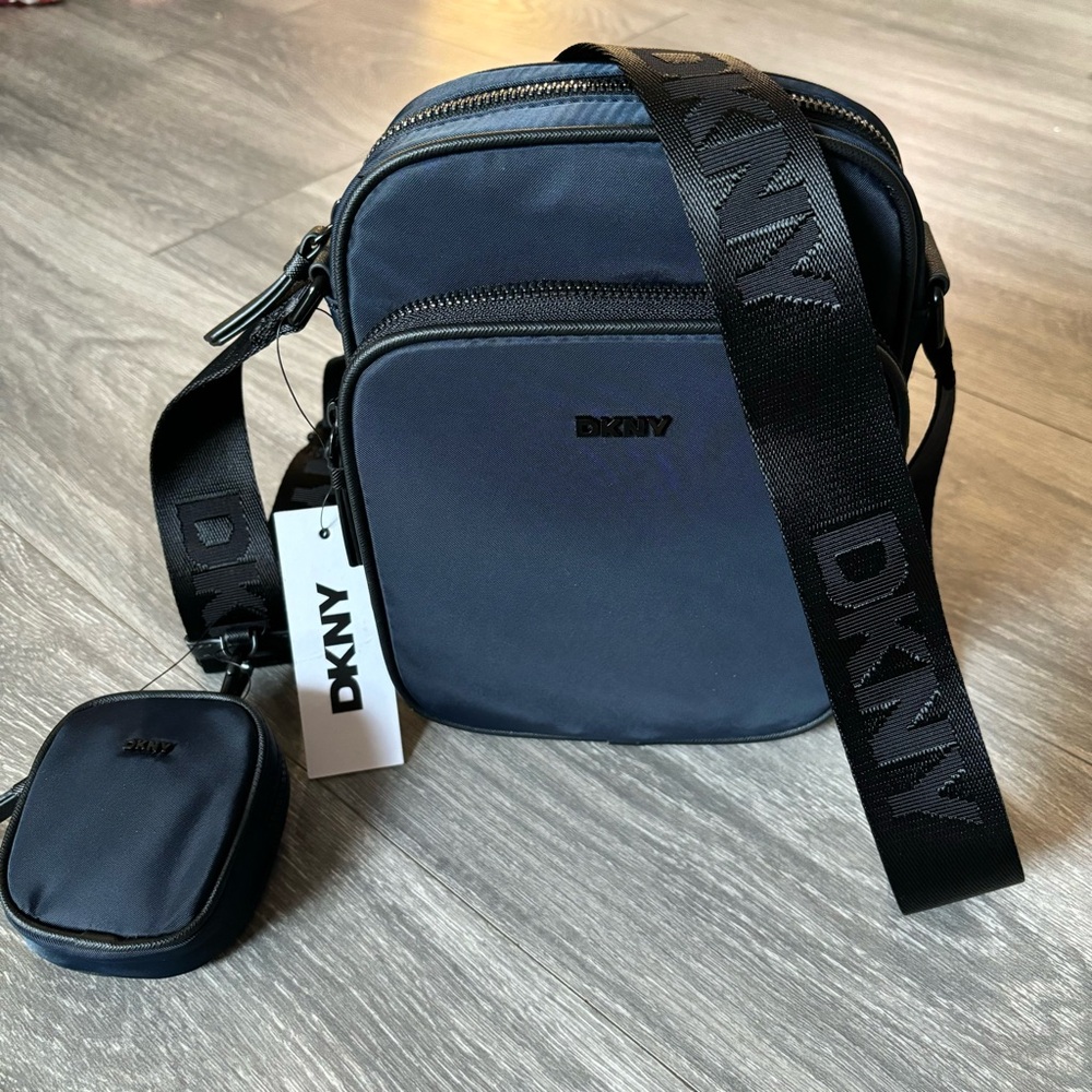 NEW DKNY Gigi Flight Crossbody Bag- Travel Bag Blue MSRP $148